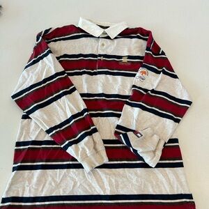 Tommy Hilfiger Red and Black Striped Polo Shirt